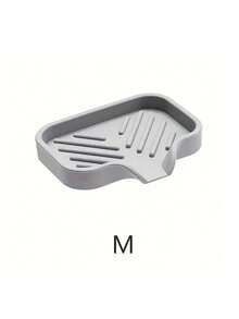 1 pieza Jabonera de silicona con función de drenaje - Antisalpicaduras, Alfombrilla antideslizante para encimera, Apta para fregadero de cocina y baño