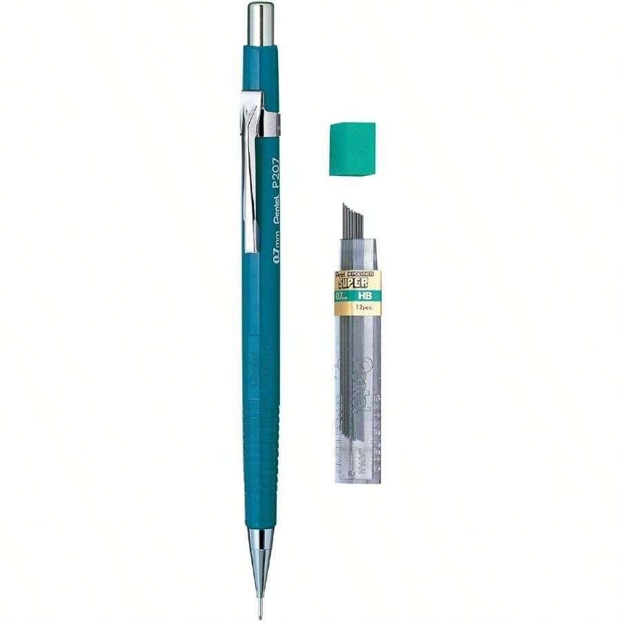 P200 Series Mechanical Pencil 0.7mm Blue Barrel + Super HiPolymer Refill Leads 0.7mm HB Grade YP207CHB