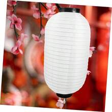 2 Faroles Linterna Japonesa Pantalla De Lmpara Decorativos Japoneses Adornos Colgantes Plegables Tela De Seda Rojo para Decoracin Navidea De Restaurantes Y Hogares, 17.6x 9.8 - blanco - Ver 5