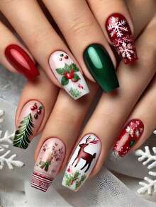 24 Pieces - Random Delivery - Short Square Pink Purple Gradient Bronze Full Coverage False Nails, Solid Color Nails, Almond Press Nails, Coffin Nails, Oval Nails. All Kinds Of Nails, Suitable Women And Girls, Press Nails, Nail Art Supplies, Enhance Your Appearance (Random Delivery)