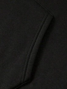 Graphic Print Hustle For That Muscle Hoodie Men Regular Fit Cotton Casual Streetwear Sweatshirt Daily Wear All Seasons - 黑色 - 查看 5