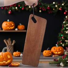 1pc - Rosewood Handle Cutting Board/Steak Board - Multipurpose Wooden Cheese Platter, Double-Sided Durable Kitchen Chopping Board, Rectangular Design With Hanging Hole (15 Inch), Wooden Butcher Block, Home Meat Cutting Board, Cheese & Charcuterie Board, Washable Fruit Board, Home & Dorm Chopping Board, Kitchen Essentials, Kitchen Gadgets - Must-Have Apartment Cooking Accessory, Suitable For Outdoor Camping, Graduation, Back To School, Wedding Season, Christmas, Thanksgiving, Easter, Halloween
