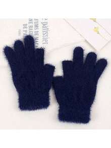 Warm Plush Gloves For Women, Thickened Warm Touchscreen Fingerless Gloves, Suitable For Outdoor Sports, Cycling In Winter. Valentine's Day Gift