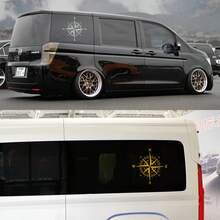 Pegatinas decorativas de estilo de brújula creativa para coche, caravana, autobús, autocaravana, SUV, camioneta, carga, caravana, calcomanías de vinilo para camping - Gris brillante - Ver 6