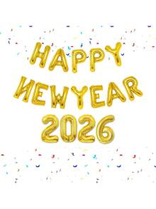 1/16 件/套 2026 新年快乐金银横幅气球派对装饰链接金色皇冠 2026 气球 - 2026主題氣球 - 查看 1