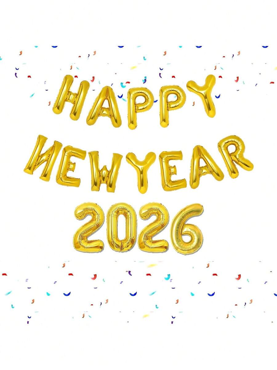 1/16 件/套 2026 新年快乐金银横幅气球派对装饰链接金色皇冠 2026 气球 - 2026主題氣球 - 查看 1