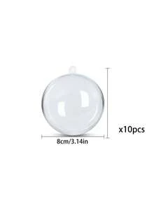 10pcs Clear Plastic Fillable Ornaments Clear Christmas Ornaments Balls Fillable For Crafts Christmas Ornaments Balls, Clear DIY Ornaments Christmas Tree Decorations, Hanging Christmas Decorations Indoor Home Decor Supplies