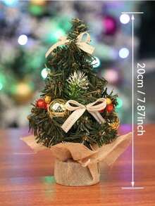 1pc Micro Landscape DIY Christmas Decoration Christmas Tree Pottery 20cm Mini Ornament, Shop Window Doll House Decoration Accessories, Surprise Gifts For Christmas Party Activities Home Decor Christmas Decorations Room Decor Winter