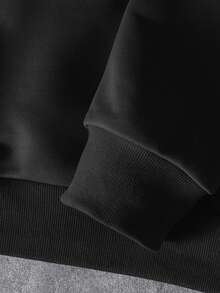 Graphic Print Running Man Silhouette Hoodie Men Regular Fit Cotton Casual Streetwear Style Sweatshirt Daily Wear All Seasons - 黑色 - 查看 6