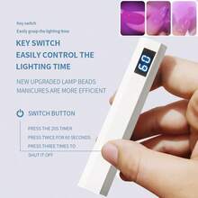 Lâmpada de secagem de unhas portátil, UV/LED, que cura todos os tipos de esmalte em gel. Recarregável com cabo Tipo C, conjunto 3 em 1 com suporte, lâmpada e cabo. Compacta e elegante, ótima opção para presente, acessível e com excelente custo-benefício. - Multicolorido - Ver 3
