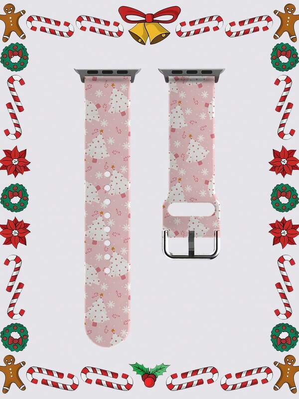 1pc Christmas Gingerbread Man Pattern TPU Watch Band Compatible With 38/40/41/42/44/45/49mm Ultra/SE/9/10/8/7/6/5/4/3/2/1