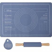 Rolling Pin Pastry, Rolling Masa Anti Slip Grueso de Silicona Para Hornear Masa Hoja de Rodar Con Medidas Cortador Para Pizza Pasteles Pan - #011 - Ver 2