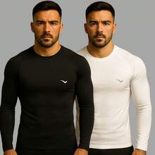 Kit 2 Men's Thermal Tops UV 50+ Sun Protection - Đen và trắng - Xem 1