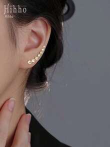 SGIAWETA-Hihho 2pcs Elegant Long Tassel Cubic Zirconia Luxury Jewelry-Shaped Stud Earrings, Suitable Women Fashion Accessories-Birthdaygift - Vàng - Xem 11