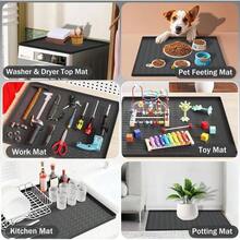 - 2 fundas para lavadora y secadora para la parte superior, 26.5x 23.5 pulgadas, almohadillas para orejas de silicona para lavadora y secadora, antideslizante e impermeable - Negro - + 25,6 x 23,6"-1 pieza - Ver 7