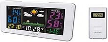 Denver WS-540WHITE Wetterstation. Farbiges LED-Display. Digitales Thermometer-Hygrometer zur Messung von Temperatur und Luftfeuchtigkeit im Innen- und Außenbereich. Wettervorhersage. Uhr- und Alarmfunktion. - Weiss - Übersicht 1