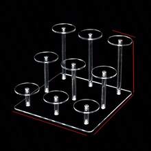 亚克力蛋糕展示架、婚礼生日蛋糕架、纸杯蛋糕架、甜品桌展示架、蛋糕层架 - 透明 - 查看 6