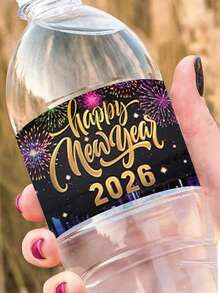 10/24 unidades Etiquetas adhesivas para botellas de Año Nuevo 2026, Etiquetas adhesivas para botellas de agua de fiesta de Año Nuevo, Etiquetas adhesivas para regalos de fiesta de Año Nuevo, Decoraciones de mesa de Nochevieja 2026, Suministros para fiestas de celebración de Año Nuevo, Etiquetas adhesivas para envolver regalos de Año Nuevo, Decoraciones de aniversario, Pegatinas decorativas de Año Nuevo, Decoración de Año Nuevo, Suministros para envolver regalos de Año Nuevo