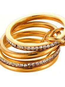 حلقات من الفولاذ المقاوم للصدأ متعددة الطبقات (3-4 طبقات) لا تبهت، متعددة الاستخدامات لمناسبات وأعياد مختلفة