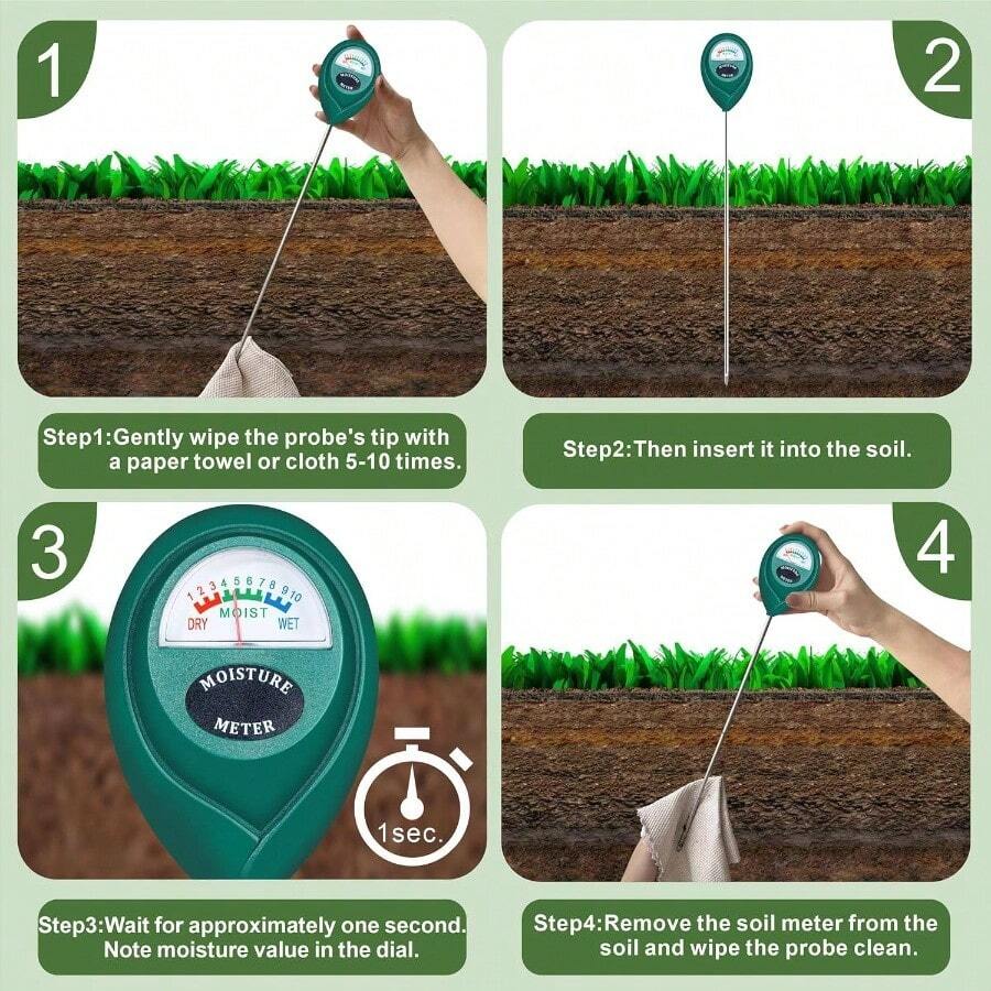 Soil Moisture Meter, Plant Monitor, Hygrometer Sensor Gardening, Farming, Indoor And Outdoor Plants, No Required - 1 + 40CM - View 1