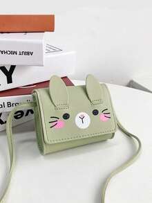 1 pezzo Borsa a tracolla mini con espressione di gattino carino, borsa a quadrato piccolo, borsa a spalla versatile e leggera con chiusura a ribaltina, adatta per monete, viaggi, vacanze, shopping, attività all'aperto, festival, regali per bambini, colore solido in pelle PU elegante, cartone animato casual, perfetta per conservare le chiavi per bambini, studenti, ragazze, amici, accessori da viaggio - Multicolore - Visualizzare 9