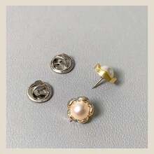 10pcs Pearl Button Plastic Button Shirt Button Style Button Cardigan Clothes Hand-Sewn Button Collar Decorative Button Flower Pin Jeans Skirt Waist Adjuster -Anti-Exposure Brooch Buckle Summer Girls Neckline Artifact Chest Pin Fixed Clothes Buckle Needle Sewing Free Button Hidden Buckle Waist Size Adjustable Buckle For Jeans Skirt, Prevents Pants From Slipping Down, No Need For Nails - 彩色 - 查看 4