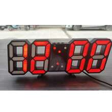 1 件现代 3D LED 数字台式时钟，适用于厨房卧室办公室，时尚设计 LED 白色夜灯装饰挂钟，具有多级亮度/时间/日期/闹钟，闹钟灯，时钟灯，夜灯，开学礼物