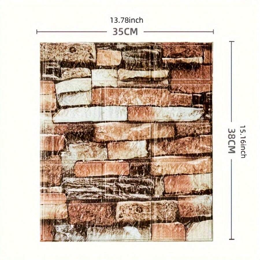 100pcs Self-Adhesive 3D Wall Sticker Panels - Peel And Stick Wallpaper Tiles, Realistic Brick, Marble, Stone, Wood, Metallic, Pastel Colors - Waterproof, Easy Installation, No Glue Needed, For Living Room, Bathroom, Kitchen, Bedroom, Home Renovation - DIY-Friendly Textured Walls - Durable Vinyl Material, Paintable Surface, Seamless Pattern Matching, Ideal For Modern Interior Design, Includes 100pcs Ultimate 3D Wall Stickers For Stylish Home Decor, DIY Wallpaper, Wallpaper For Living - 搖滾紅 - 查看 1