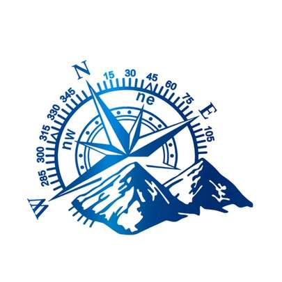 Pegatina de coche de brújula de montaña genial, calcomanías de vinilo para coche, pegatinas de brújula para ventana de auto, decoración de pegatinas de coche