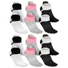 6 Pairs Women Men Ankle Toe Socks Cotton Warm Crew Toe Separator Socks For Athletic Running{"Color_name":"AssortedColors","Size_name":"5-9","Style":"Five-Toe"} - Nhiều màu4 - Xem 1