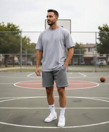 Plus Size Men Loungewear Bottoms - Light Grey - View 2