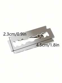 3pcs Punk Style Faux Razor Blade Hair Clips, Edgy Bangs Clips, Hairstyle Accessories, Hair Claws, Hair Slide, Hair Barrettes - 銀色 - 查看 8