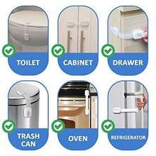 [Child Safety Essential] Child Safety Locks | 1-10 Pcs | Durable Material | And Easy To Install, Child Safety Essential, Multi-Function Locks | Suitable For Cabinets, Refrigerators And Bathrooms, Multi-Purpose With Locks | Children | Transparent Design, Easy To Install - White - View 6