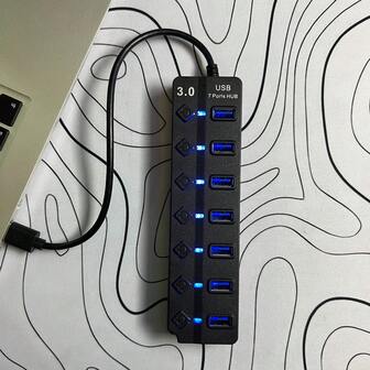 USB3.0高速分配器，7口同步传输，电脑扩展防烧毁保护，文件即时传输不卡顿