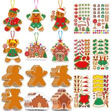 24pcs Christmas Tree DIY Craft Kit - Use Stickers To Make Your Own Holiday Cards, Great For Christmas Parties And Family/School Activities