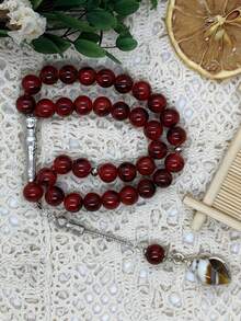 33pcs Tesbih Rosary Beads, Muslim Prayer Beads, Glass Conch Shell Design Bracelet/Necklace - 33 Conch Shells - View 5