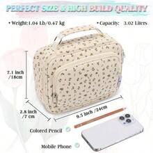 Large Pen Pencil Case Art Colored Pencil Pouch Portable Stationery Organizer With 2 Detachable Layers 54 Slots For School Office College Beige