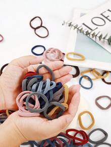 100条/包 女士基础款高弹力发圈,韩版黑色发带,升级高弹力,时尚多功能,高端优雅品质,简约发饰,适合女士高马尾,彩色发饰设计,多功能造型,耐用材质,日常佩戴舒适,送给女友和家人的贴心礼物/透明收纳袋,方便携带发饰 - 莫蘭迪色 - 查看 4