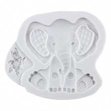 Moldes de fondant con diseño de elefante para decoración de pasteles, decoración de cupcakes, dulces, arcilla polimérica, pasta de goma - Gris - Ver 3