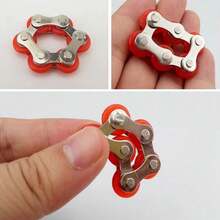 1pc (Random Color) 6-Sided Fidget Cube Flippy Finger Spinner Stress Relief Toy, Metal Keychain, Portable Decompression Toy - Multicolor - View 4