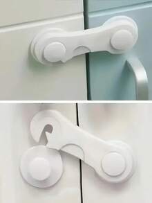 6 件儿童安全锁 - 塑料橱柜和房间门锁，冰箱抽屉防刮手拉开启保护，白色家用门锁，安全锁机制，坚固的结构，一个用于冰箱、橱柜、窗户、衣柜的安全锁 - 塑料材质，非电动，需要电池，家庭保护安全锁（颜色款式随机） - 彩色 - 查看 2