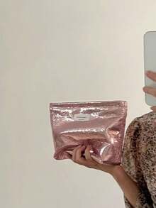 1 件装，便携，闪亮，亮片化妆包，银色，大容量，防水，化妆品收纳包，洗漱包，手拿包，圣诞礼物，旅行，派对，节日，零钱包，晚装包，化妆包，适用于圣诞装饰，舞会，时尚 - 彩色 - 查看 12