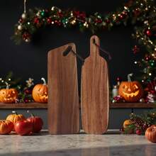 1pc - Rosewood Handle Cutting Board/Steak Board - Multipurpose Wooden Cheese Platter, Double-Sided Durable Kitchen Chopping Board, Rectangular Design With Hanging Hole (15 Inch), Wooden Butcher Block, Home Meat Cutting Board, Cheese & Charcuterie Board, Washable Fruit Board, Home & Dorm Chopping Board, Kitchen Essentials, Kitchen Gadgets - Must-Have Apartment Cooking Accessory, Suitable For Outdoor Camping, Graduation, Back To School, Wedding Season, Christmas, Thanksgiving, Easter, Halloween