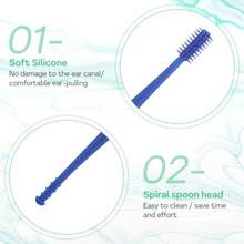 8 Pcs Spiral Ear Wax Removal Tool Silicone Ear Cleaning Kit Reusable Silicone Ear Cleaner  Ear Scratcher Soft Ear Wax Cleaner Tool Earwax Removal Tools For Olders Adult - như hình ảnh - Xem 5