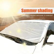1 قطعة بطانية زجاج أمامي عالمي للسيارة، بطانية زجاج أمامي، أغطية سيارة للشتاء، بطانية سيارة شتوي، واقي زجاج أمامي لجميع الفصول، بطانية حماية من الثلج والشمس والمطر، بطانية زجاج أمامي للسيارة من الثلج، بطانية سيارة شتوي من الثلج، مظلة سيارة خارجية - A - مشاهدة 5
