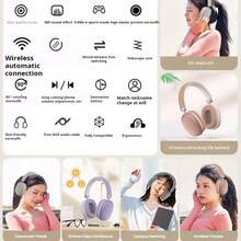 150mAh Wireless Headphones, HD Calling, HIFI Bass, Super Long Battery Life, High-End Plating, Rotatable, Portable, Passive Noise Cancelling, Cool Gaming Gift For Girls & Boys