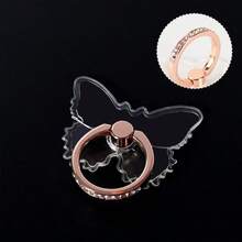 1 chiếc Giá đỡ điện thoại hình bướm đính đá, Giá đỡ bằng thép không gỉ, Giá đỡ hình tròn bằng pha lê Acrylic, Giá đỡ hình tròn trong suốt, Giá đỡ điện thoại xoay 360°, Tương thích với nhiều loại điện thoại và ốp lưng điện thoại - Nhiều màu - Xem 4