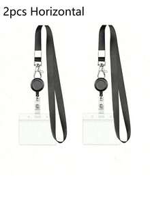 2个装可伸缩证件卡套 - 防水PVC卡套，带挂绳，适合教师/办公室工作人员返校使用 - 直式款 - 查看 8