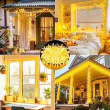1pc 4.9/9.8/14.7/19.6/32.8/49.2/65.6ft. Home Decor Led Fairy String Lights,Battery/USB Powered,Courtyard,Trees,Bedroom Decorative Light String,Suitable For Wedding Birthday Party Hanging Window Decor Lights, Garden Yard Decoration Lights,Indoor Living Room Wall Decoration Lights,Christmas Tree Decoration Lights String - Yellow - View 15
