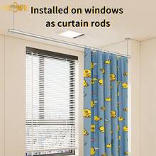 多功能螺纹组合式衣杆，可作窗帘杆、晾衣架、衣柜挂杆、浴室挂杆、厨房挂杆，适用于浴室、卫生间、阳台、窗户、衣柜等多种场景。 - 彩色 - 查看 6